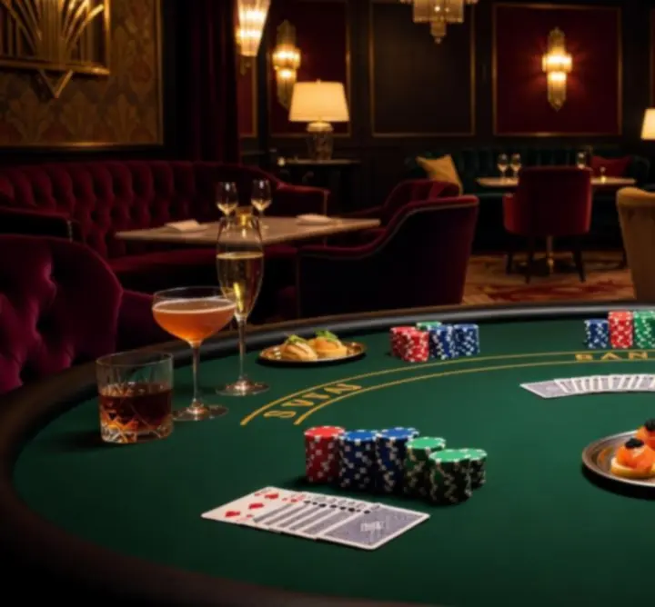 Elegáns pókerasztal fine dining környezetben a Villám Start étterem social entertainment estjén Budapesten